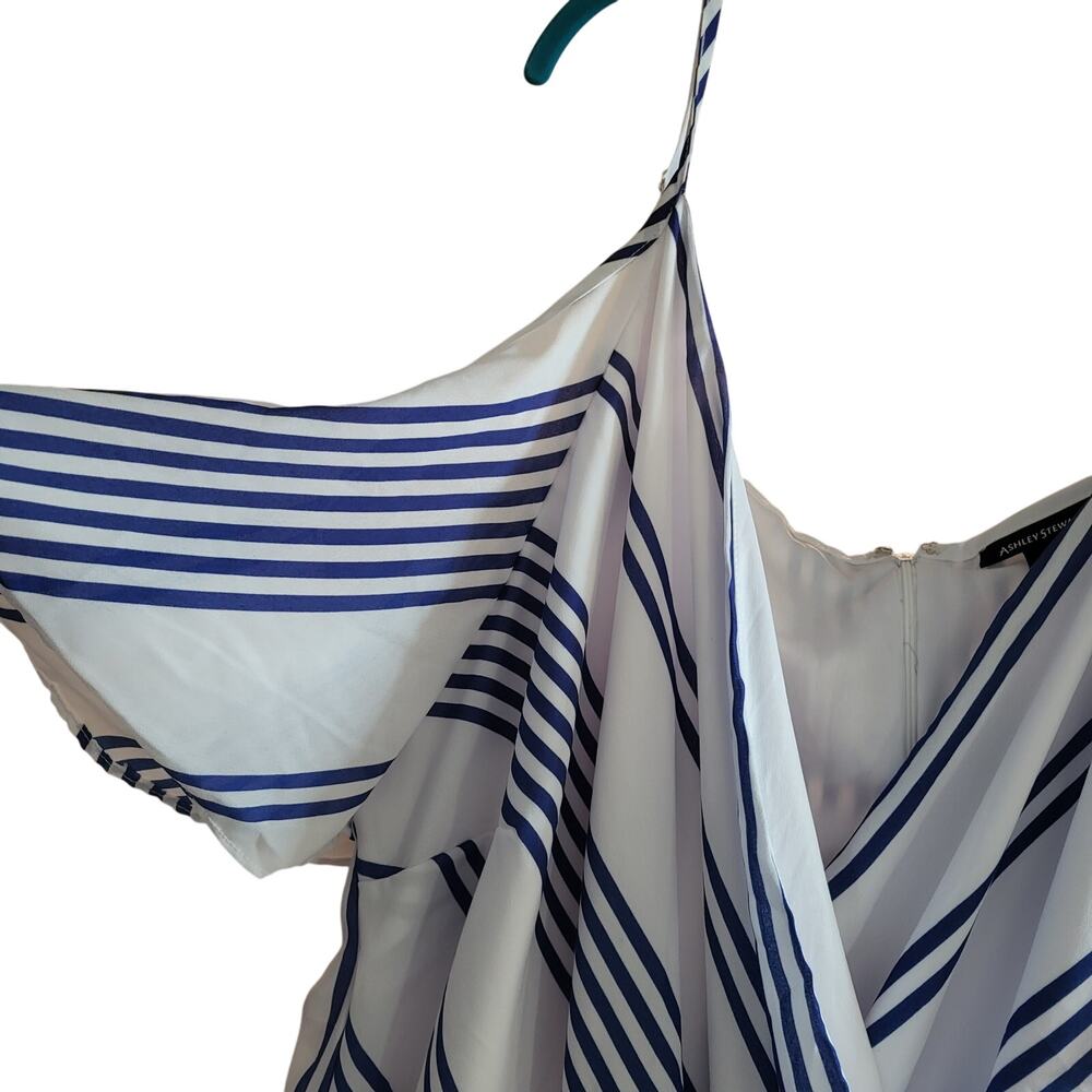 Brand New Ashley Stewart Belted Striped Maxi Dress Size 24 Blue and White - Picture 6 of 14